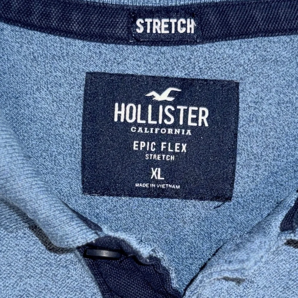 Hollister Men’s Epic Flex Stretch Polo Shirt Blue Size XL - Picture 9 of 9
